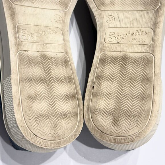 Seychelles Blue Suede Laser Cut Native Print Slip On Sneaker Women’s Size 9.5 - Picture 13 of 15